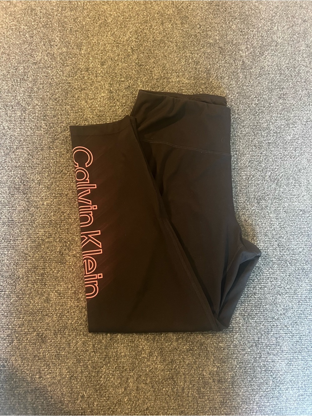 Calvin Klein Black Performance Leggings with White Print